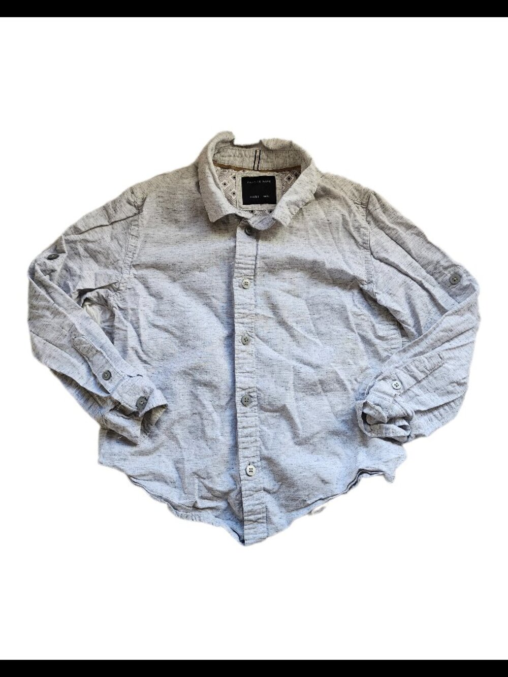 Boys Gray Button Down Shirt